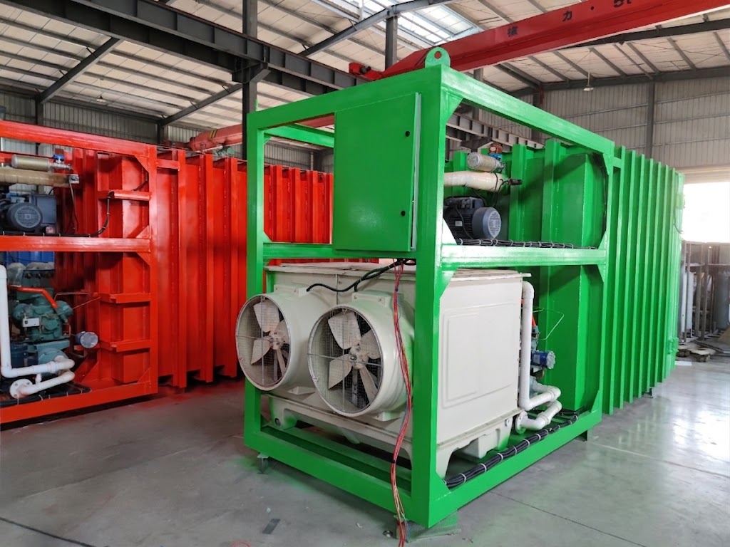 The powerful refrigeration core exposed, featuring high-efficiency compressors and dual cooling fans.
