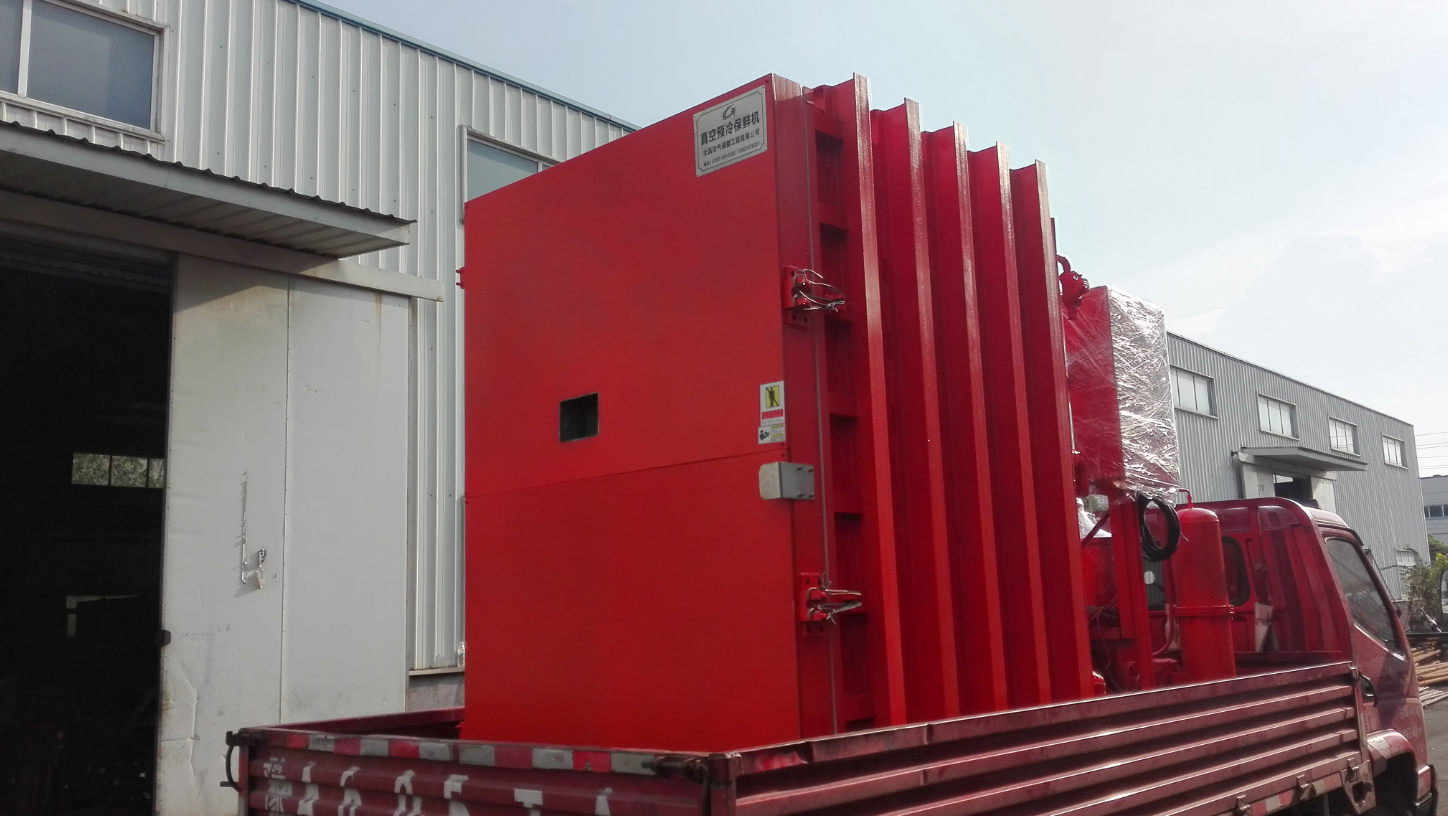 A heavy-duty Ganzhou Dachang vegetable vacuum pre-cooling machine securely loaded and dispatched to the Shanzhen No.1 Ecological Farm in Guangdong